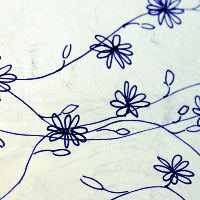 Doodles of flowers.