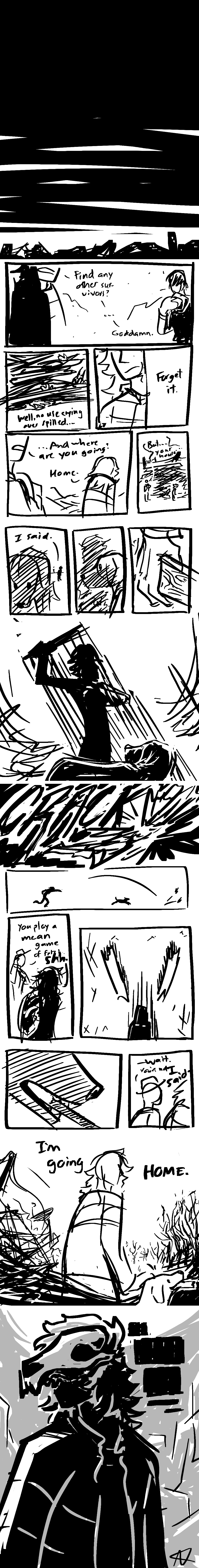 scribbly BW comic